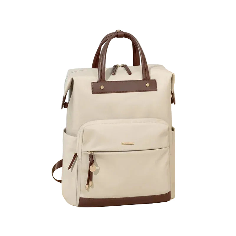 Mochila Urbana Impermeable Color Apricot con Compartimento para Portátil 15,6” – Elegancia Suave y Diseño Moderno