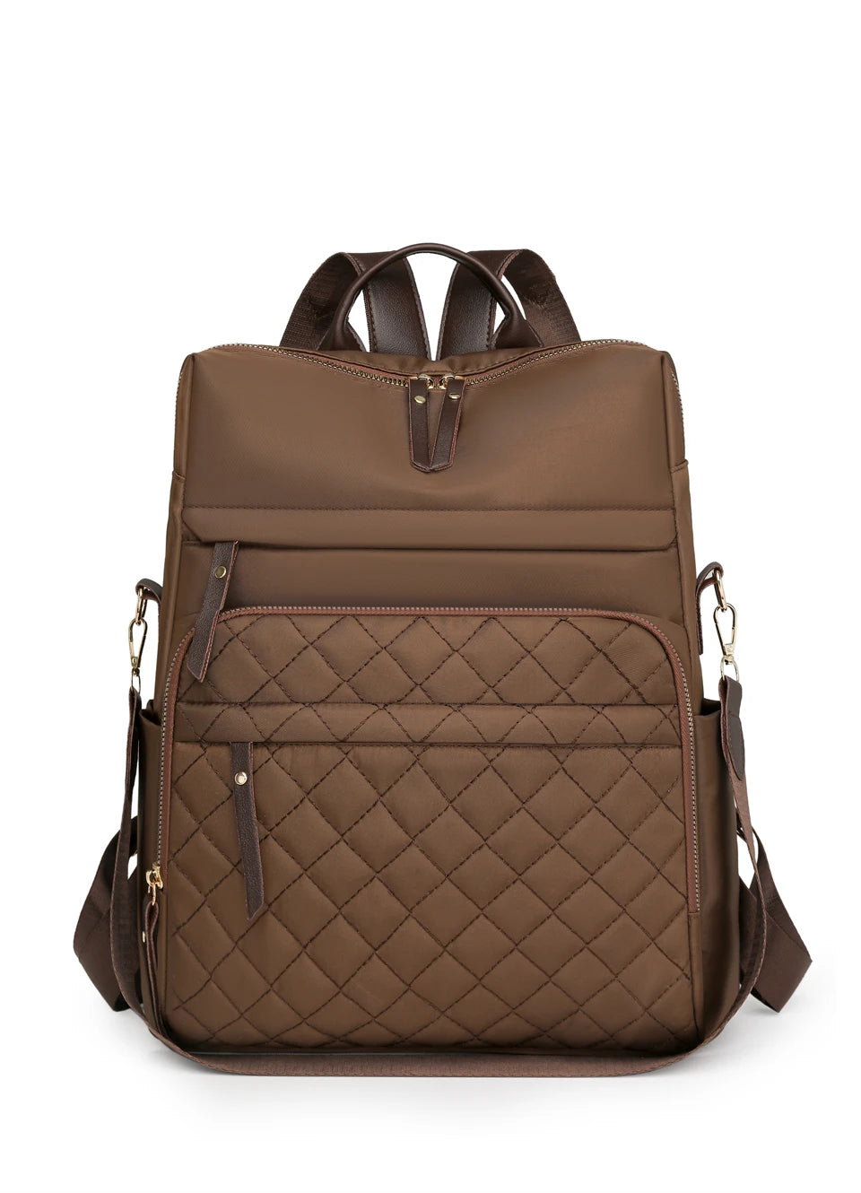 Mochila de Nailon Acolchada para Mujer – Estilo Coreano y Gran Capacidad