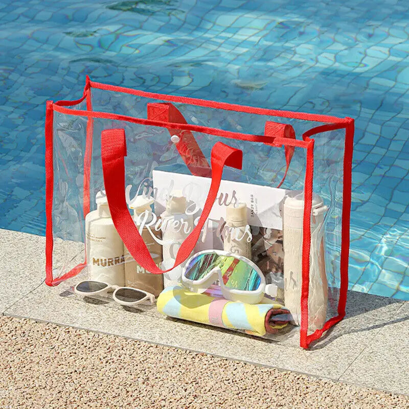 Tote Bag de Playa Transparente – Espaciosa, Moderna y a Prueba de Agua