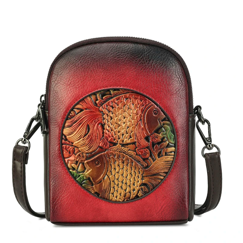 Bolso para Móvil de PU con Diseño de Peces – Elegancia y Comodidad