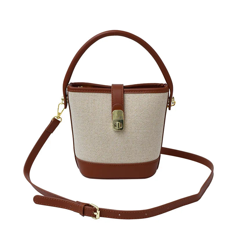 Bolso Rafia Tipo Bandolera Elegante Café