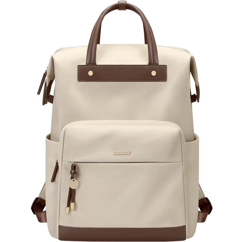 Mochila Urbana Impermeable Color Apricot con Compartimento para Portátil 15,6” – Elegancia Suave y Diseño Moderno