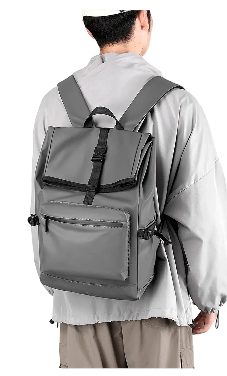 Mochila Urbana de Oxford Gris – Diseño Minimalista y Uso Diario