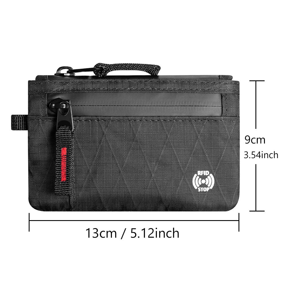 Cartera EDC de Nylon Ultrafina con RFID y Cremallera