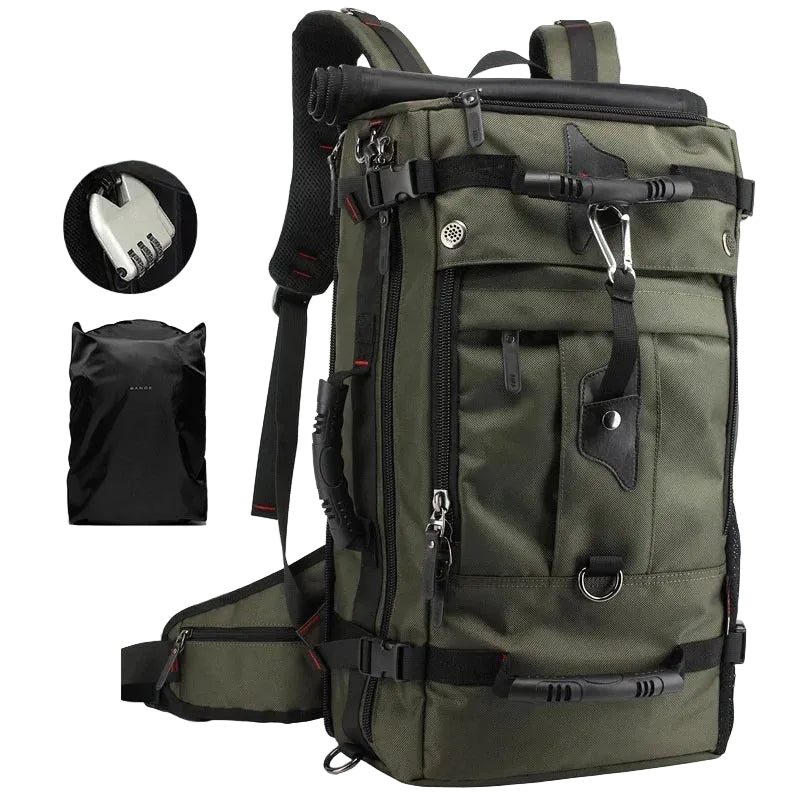 Mochila Táctica Urbana 36–55L Verde Army – Resistente y Segura