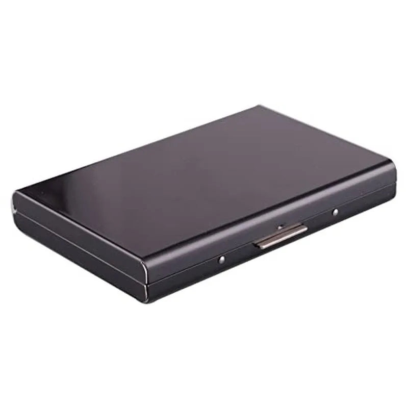 Tarjetero Metálico Rígido con Bloqueo RFID - Negro