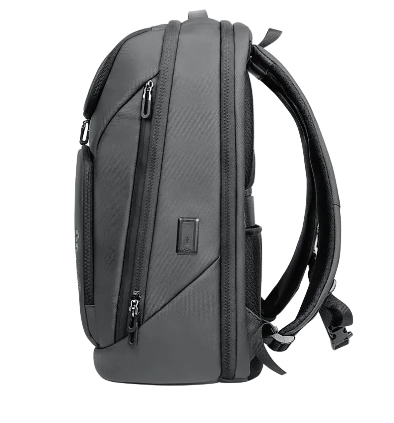 Mochila HK Tech Grey – Gran Capacidad para 17.3", Puerto USB y Seguridad Antirrobo