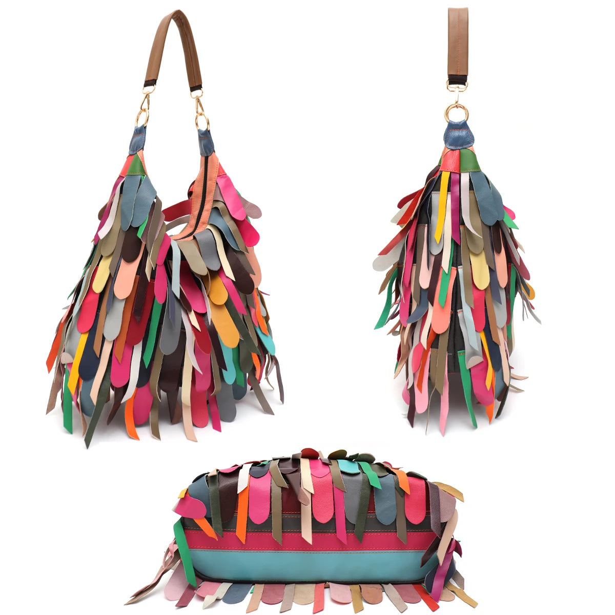 Bolso Flecos Hobo Multicolor– Estilo Boho Chic para Mujer