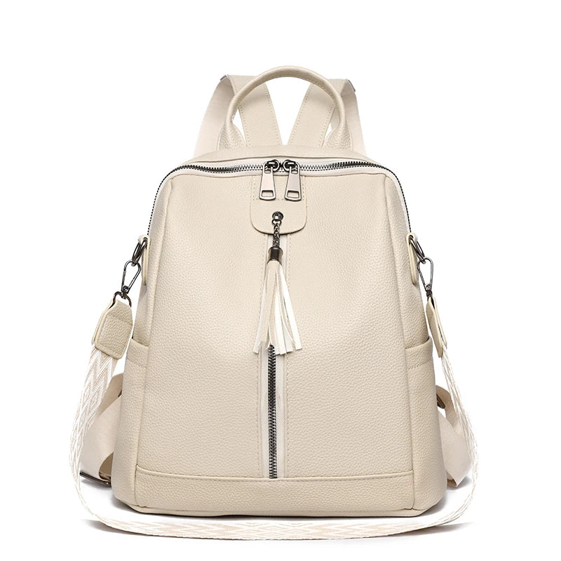 Mochila de Mujer en PU con Borla – Estilo Moderno y Funcionalidad