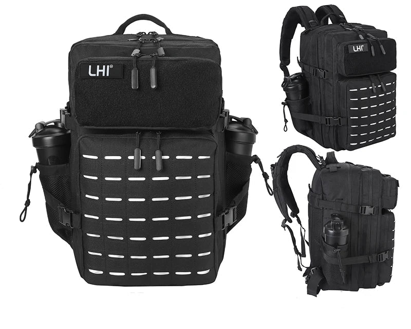 Mochila Táctica de Viaje y Senderismo 45L en Oxford Negro – Resistencia y Alto Rendimiento