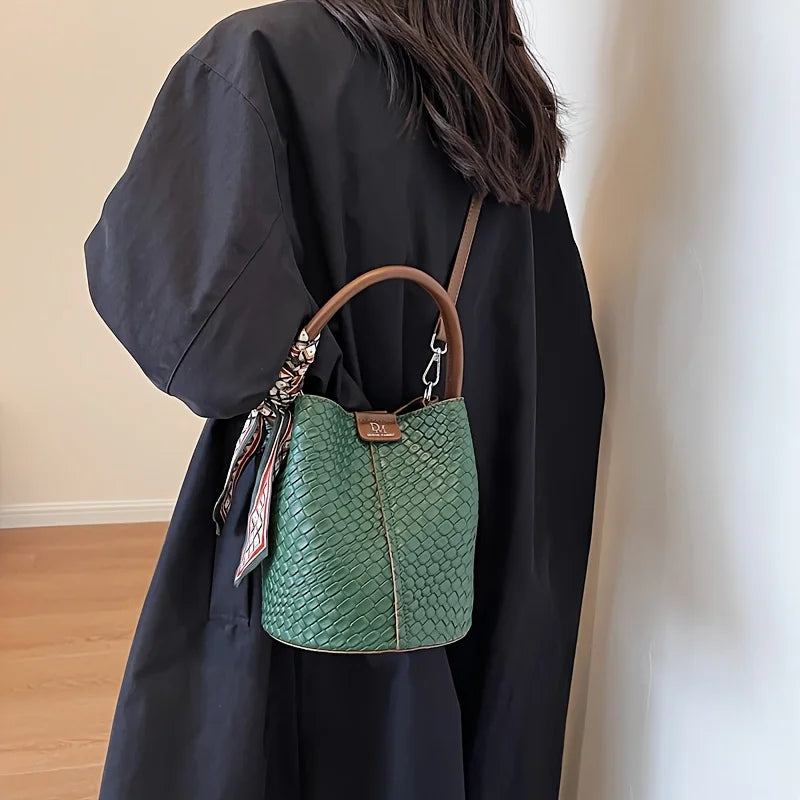 Bolso Bandolera Cubo Efecto Trenzado para Mujer