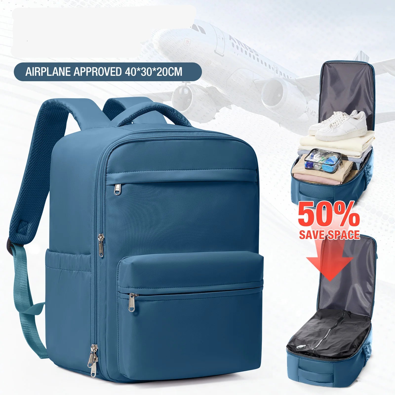 Mochila Likros de Compresión al Vacío Azul – Organización Moderna para Viajar Mejor