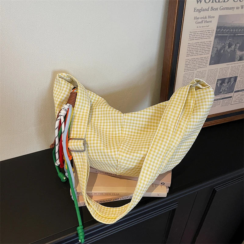 Bolso Bandolera de Cuadros Microfibra para Mujer