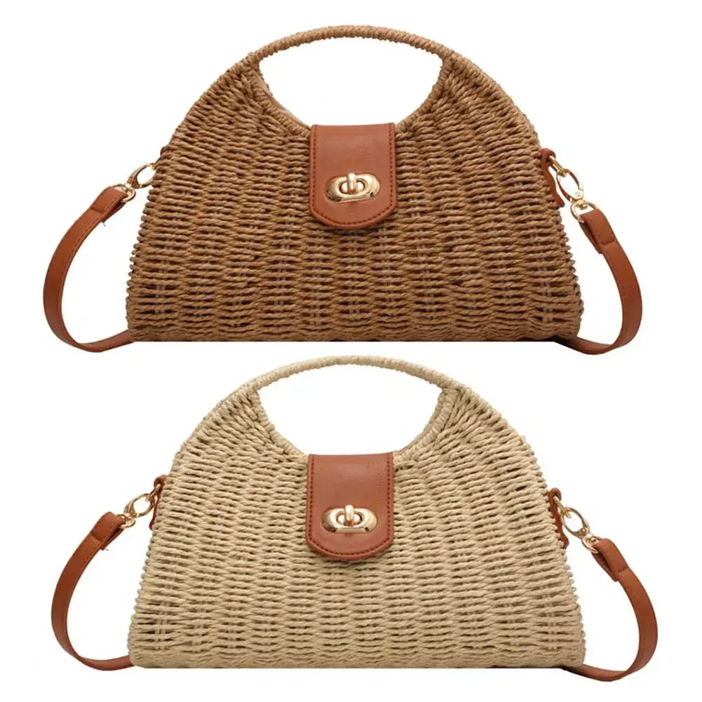 Bolso tote de Paja Tejido a Mano – Estilo Natural, Elegancia y Ligereza