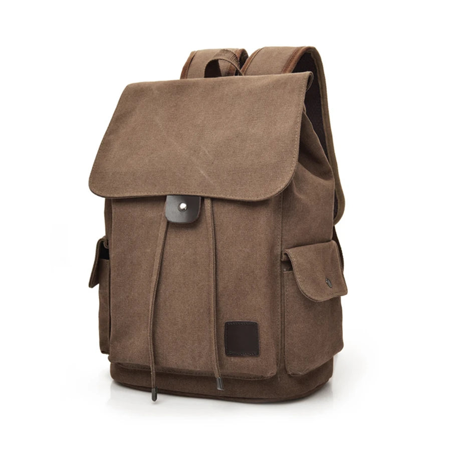 Mochila de Lona Preppy de Gran Capacidad – Estilo Casual y Funcionalidad Diaria
