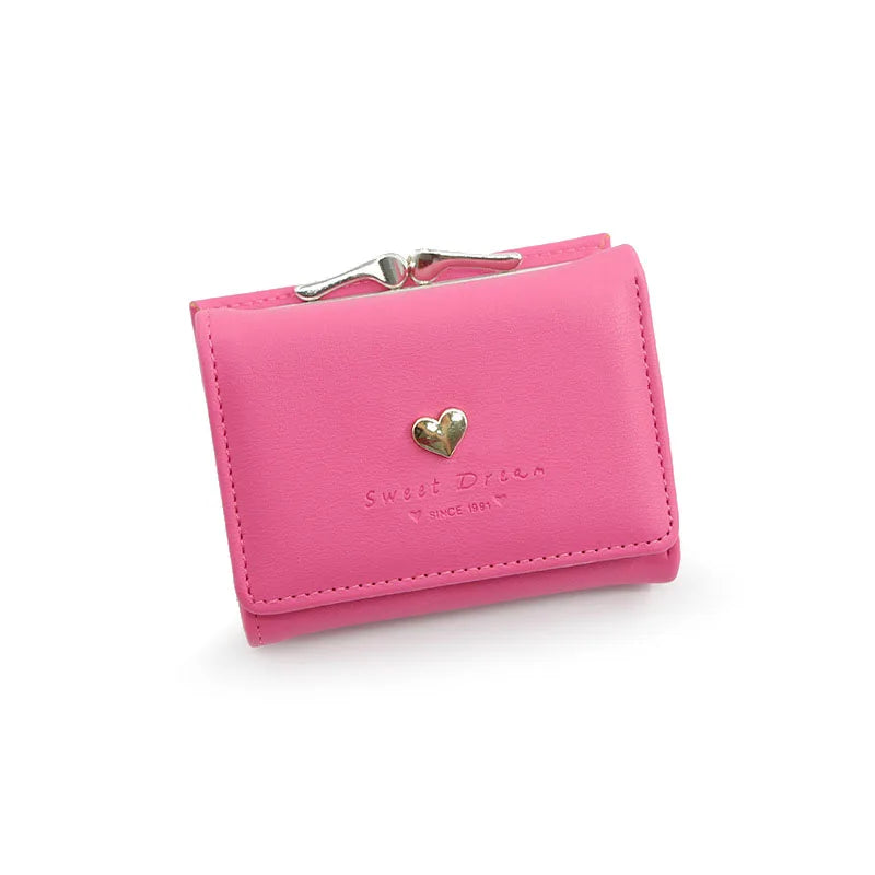 Mini Cartera con Corazón y Monedero de Boquilla - Fucsia