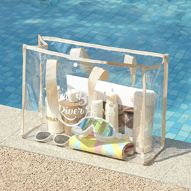 Tote Bag de Playa Transparente – Espaciosa, Moderna y a Prueba de Agua