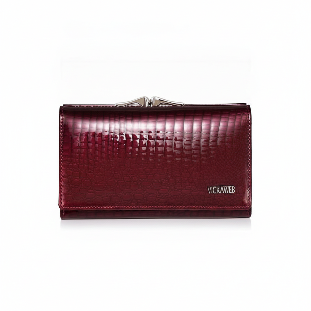 Cartera de Piel Genuina Grabado Cocodrilo con Boquilla