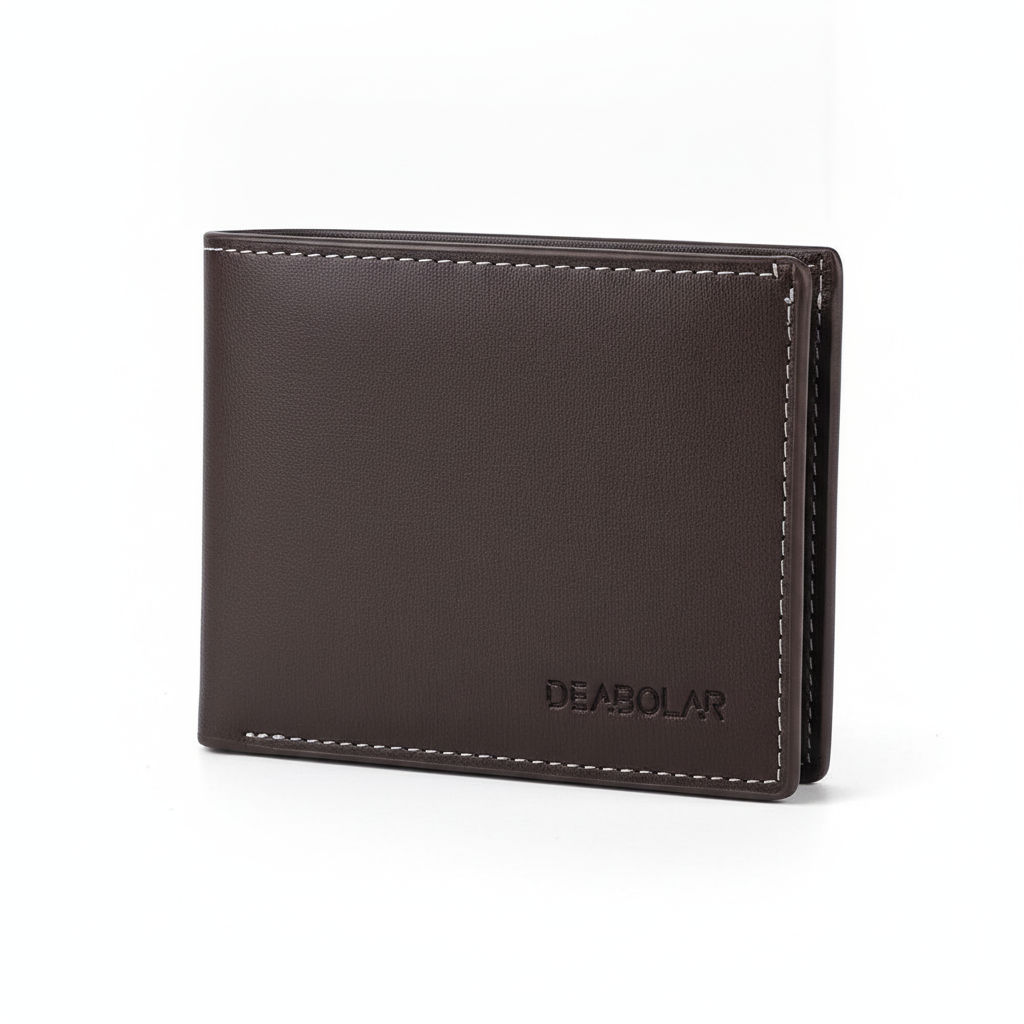 Cartera Fina Plegable de Piel Sintética para Hombre