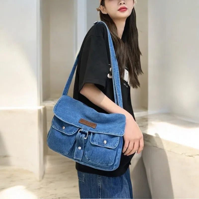 Bolso Bandolera Denim Claro Casual