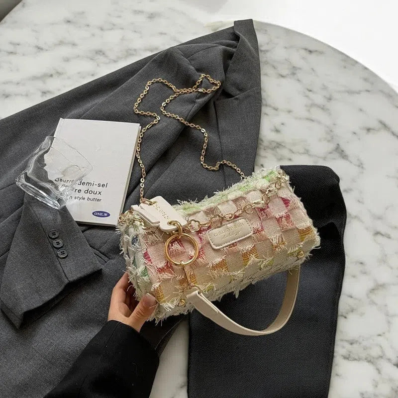 Bolso Bandolera Denim Colores con Cuadros