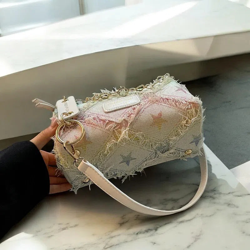 Bolso Bandolera Denim Colores con Estrellas