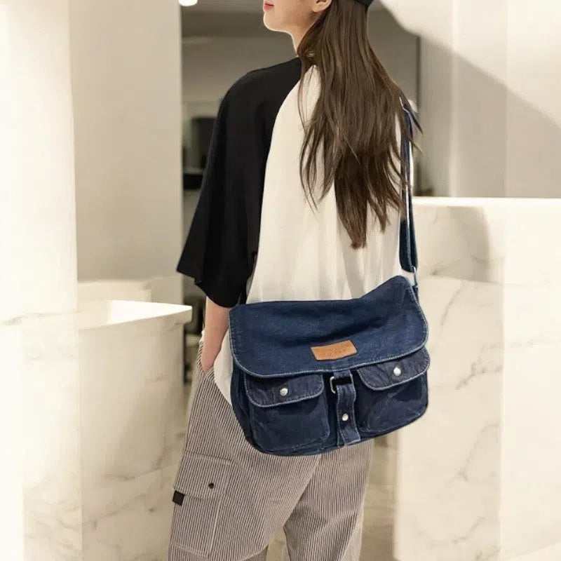 Bolso Bandolera Denim Oscuro Casual
