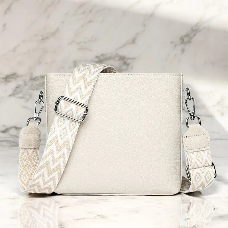 Bolso Bandolera de Cuero Blanco