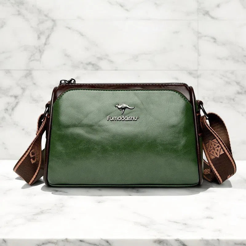 Bolso Bandolera de Cuero Elegante Verde