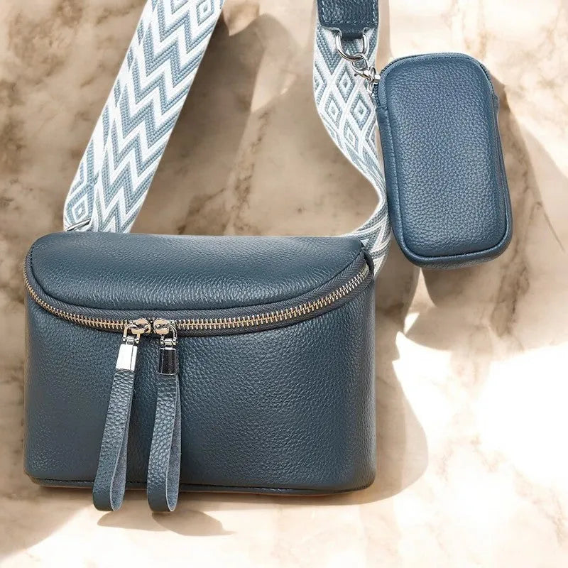 Bolso Bandolera de Cuero Genuino para Mujer