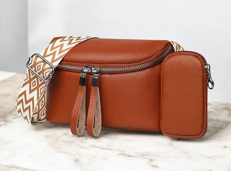 Bolso Bandolera de Cuero Genuino para Mujer