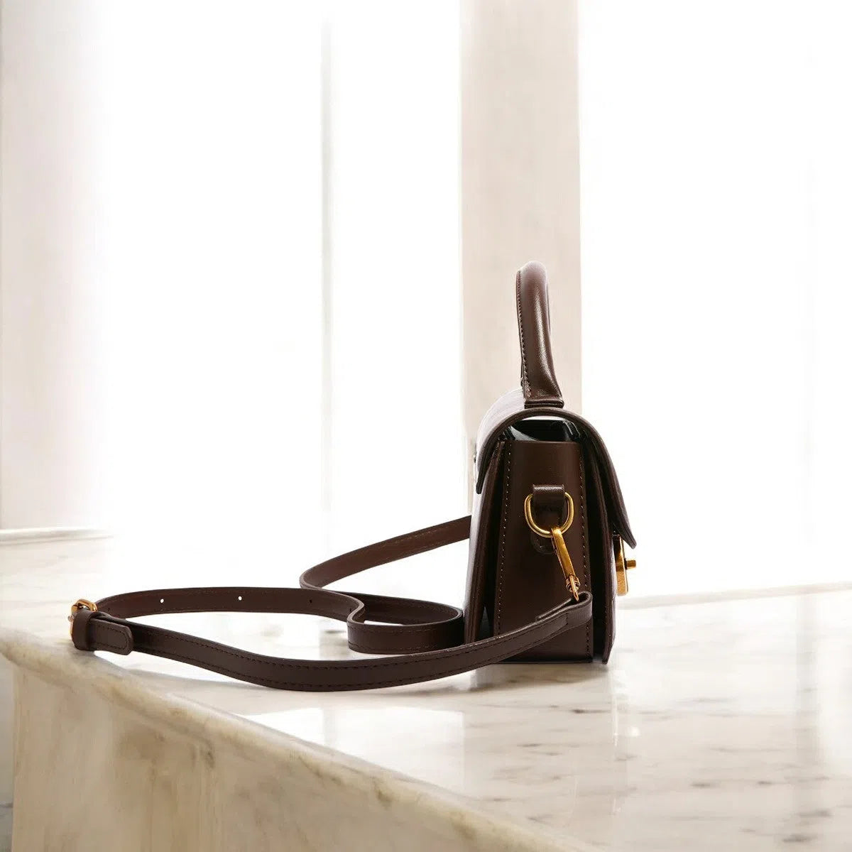 Bolso Bandolera de Cuero PU Negro