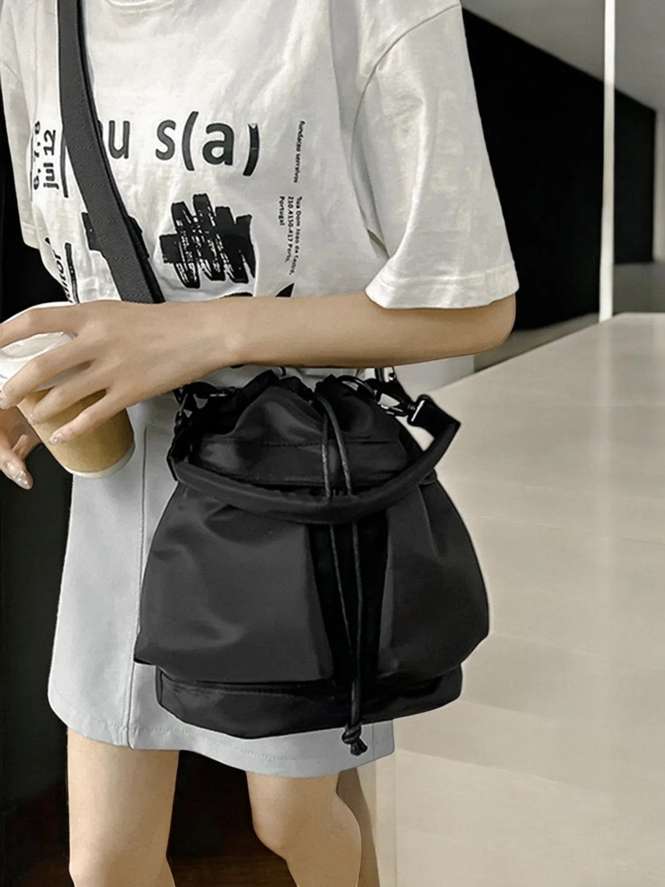 Bolso Bandolera de Nylon Bucket