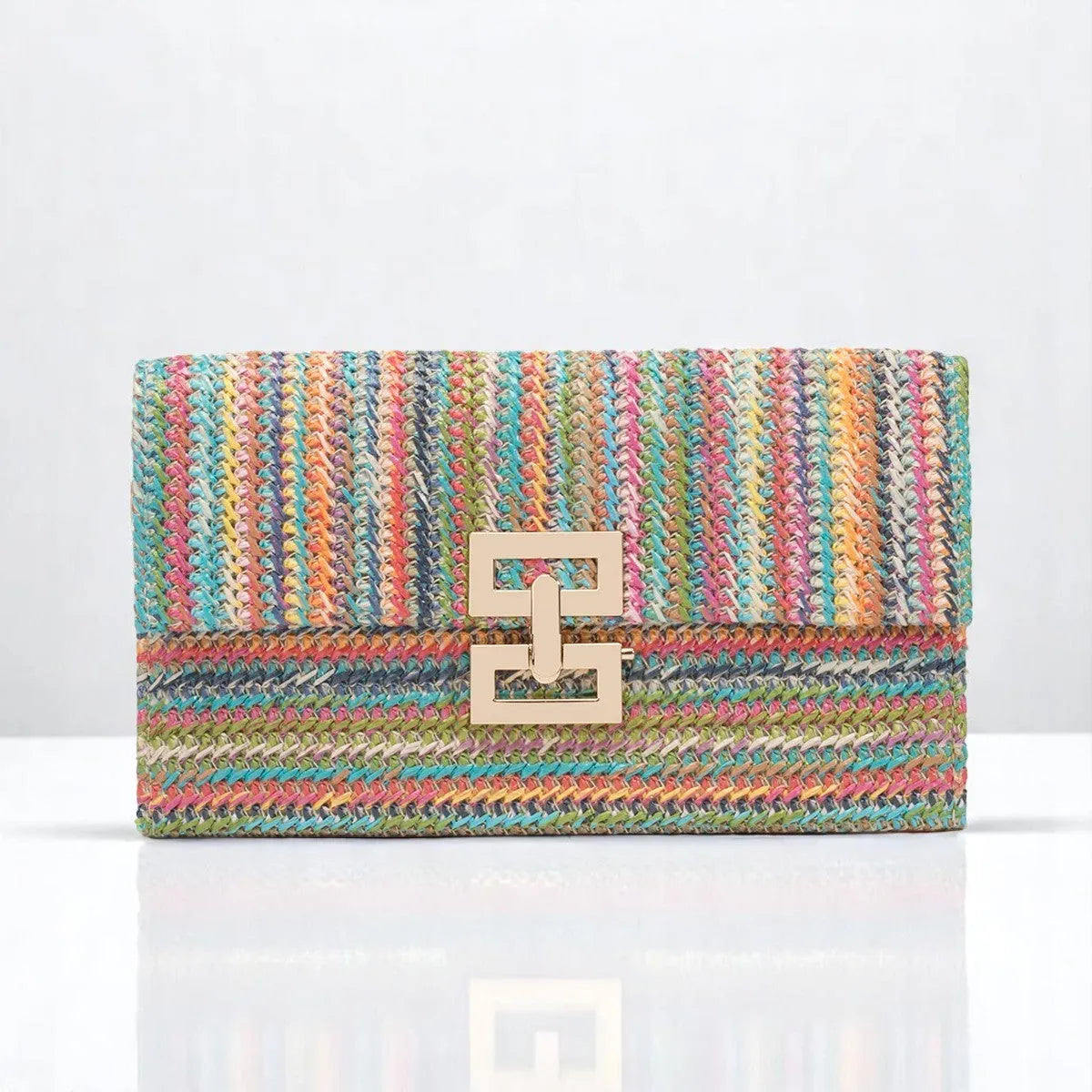 Bolso Clutch de Paja Colores