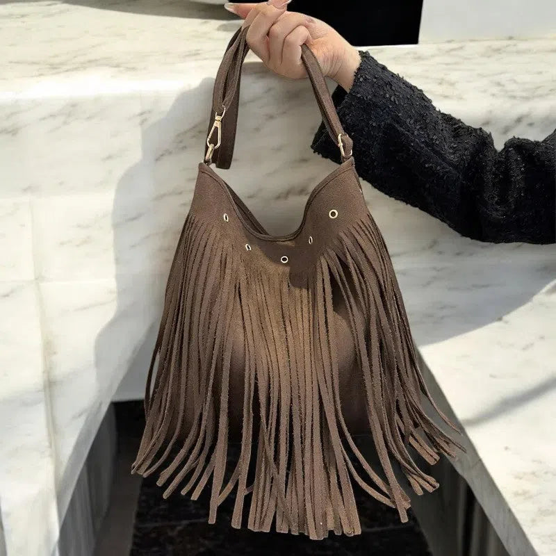 Bolso Flecos Casual Tipo Bandolera