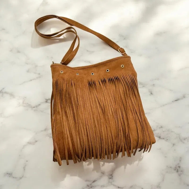 Bolso Flecos Casual Tipo Bandolera