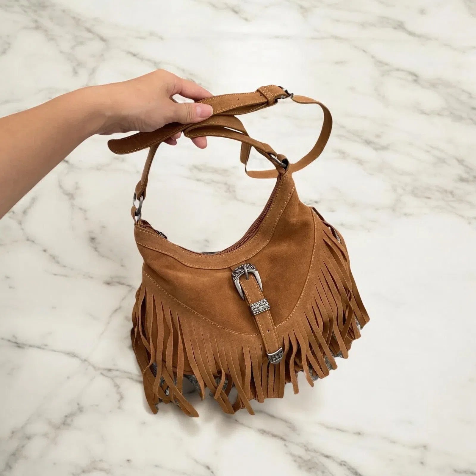 Bolso Flecos Estilo Tote Elegante