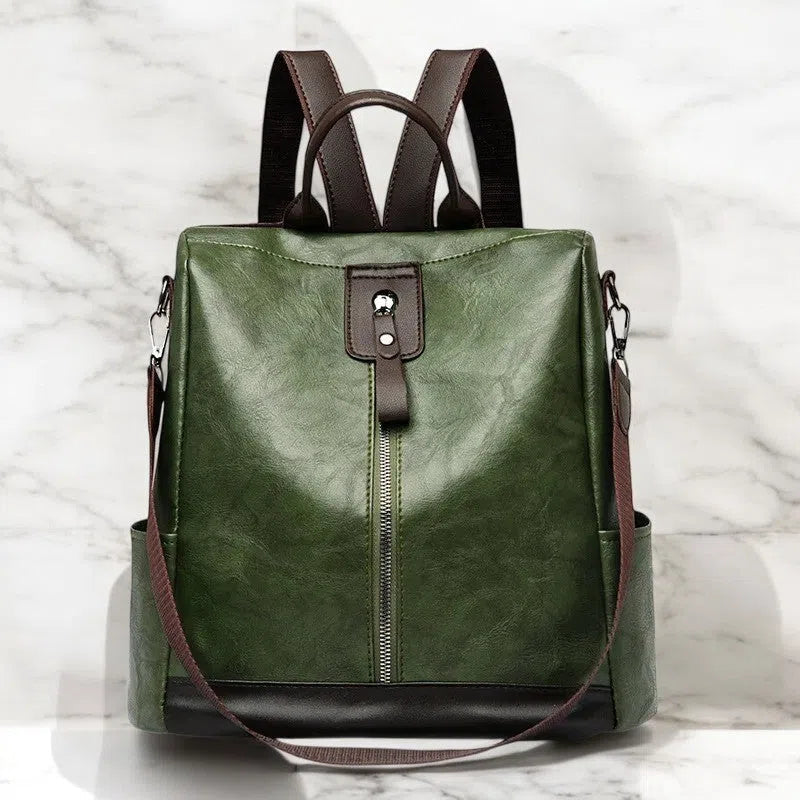 Bolso Mochila y Bandolera Casual de Piel