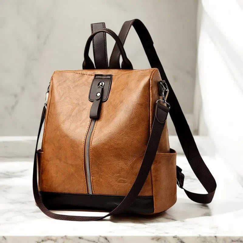 Bolso Mochila y Bandolera Casual de Piel