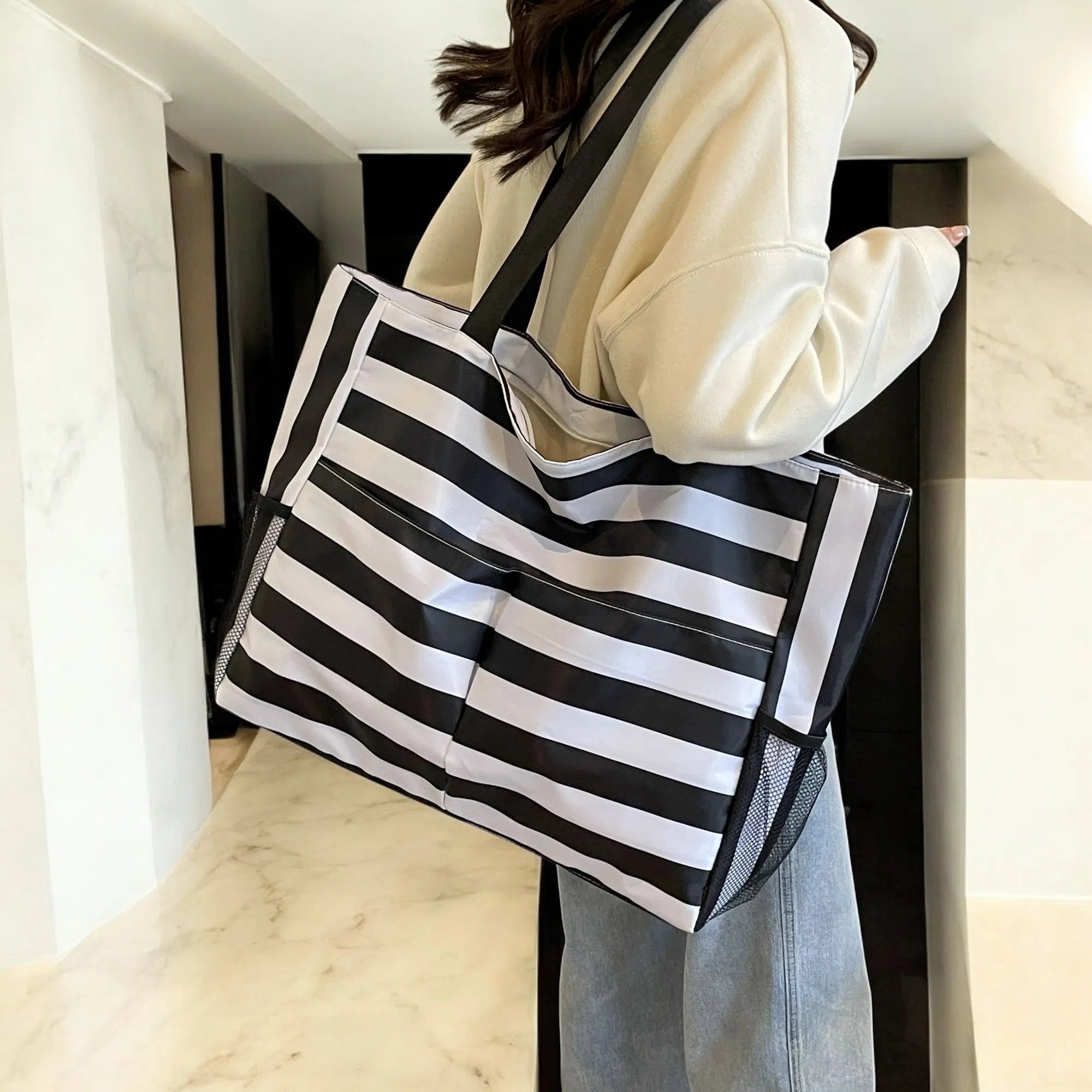 Bolso Playa Oversize de Rayas