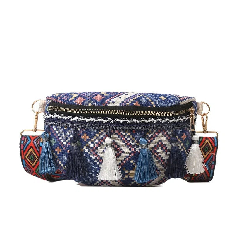 Bolso Riñonera Peruana Bohemia Azul