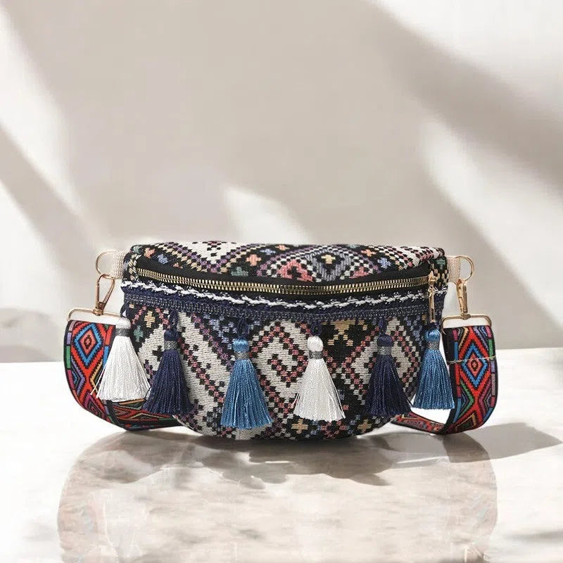 Bolso Riñonera Peruana Bohemia Negra