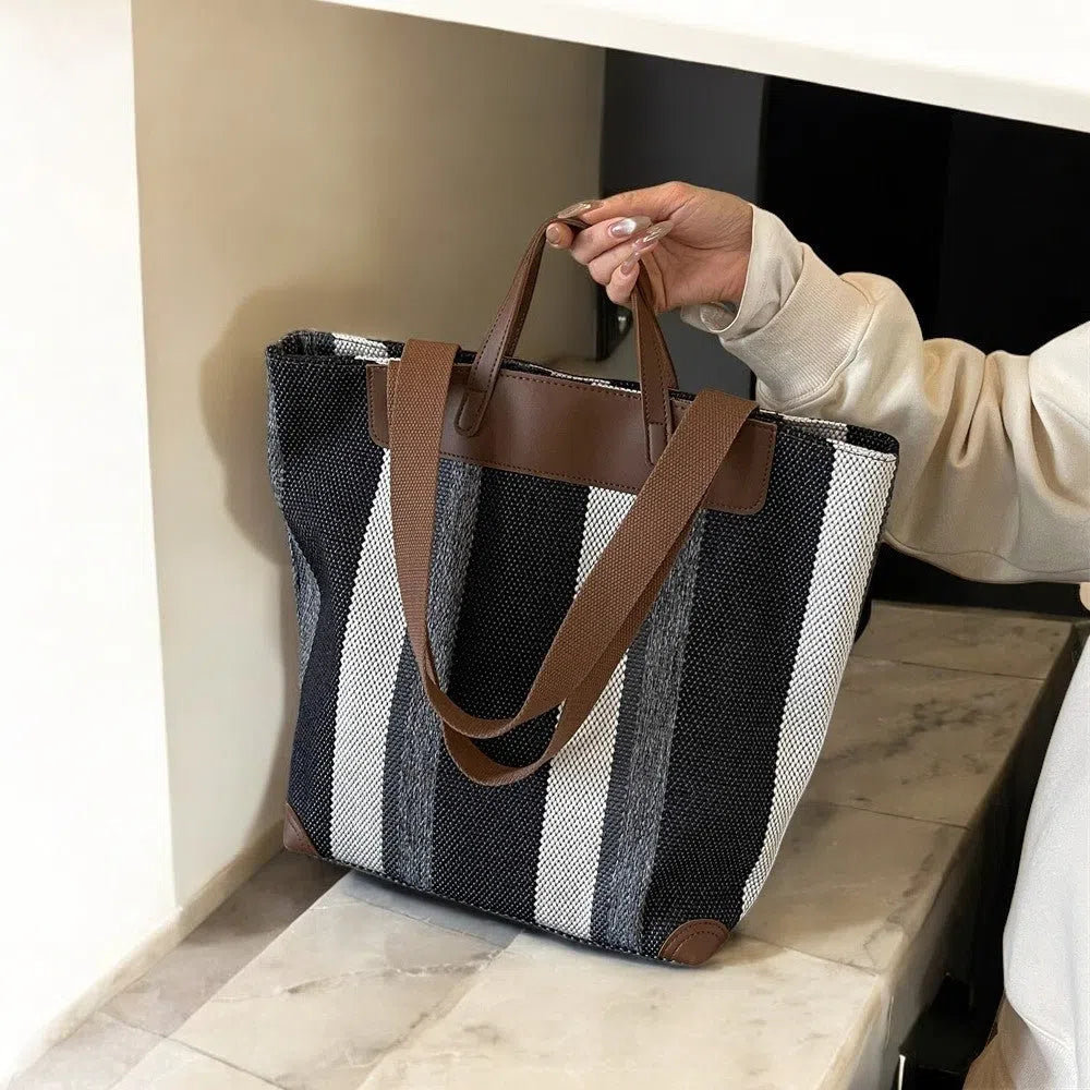 Bolso Shopper Rayas Bucket Tricolor