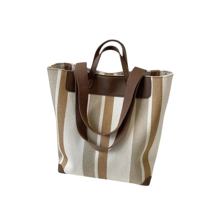 Bolso Shopper Rayas Bucket Tricolor Claro