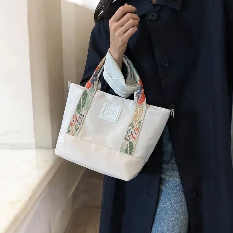 Bolso Shopper con Correa Floral de Nylon