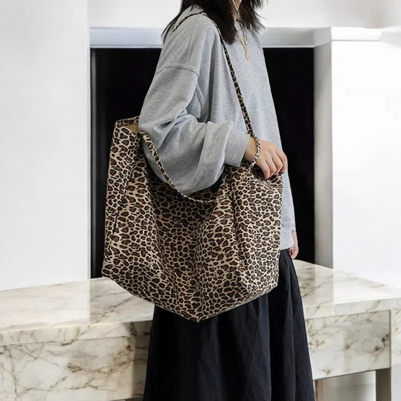 Bolso Shopper de Lona Leopardo
