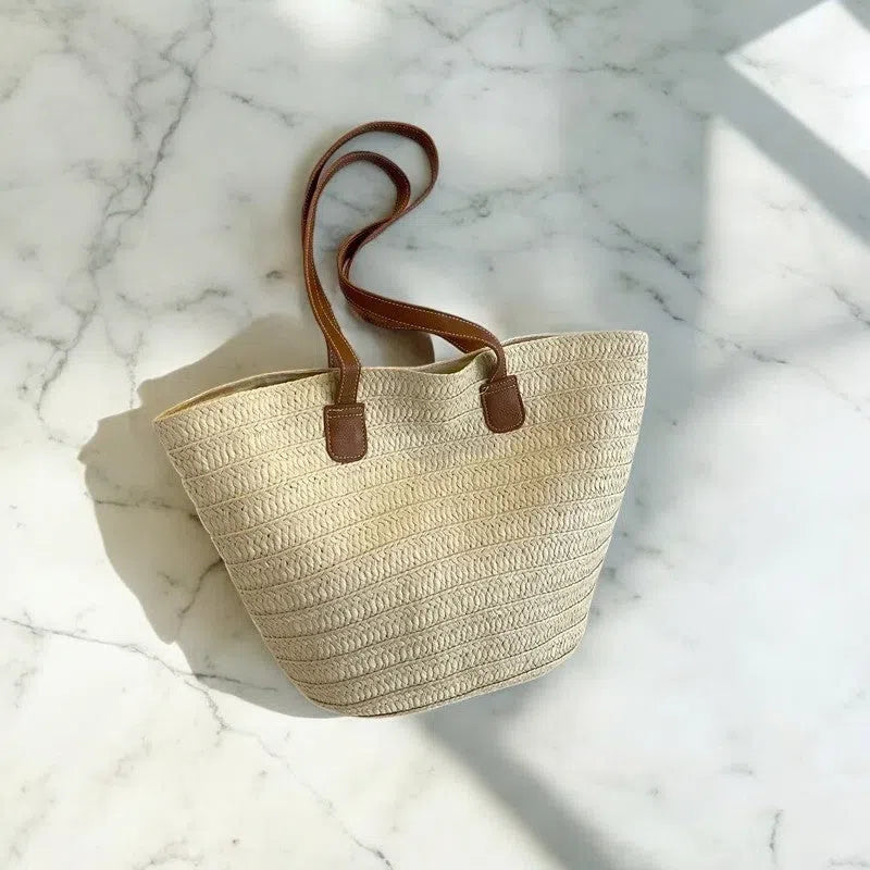 Bolso Shopper de Rafia Elegante