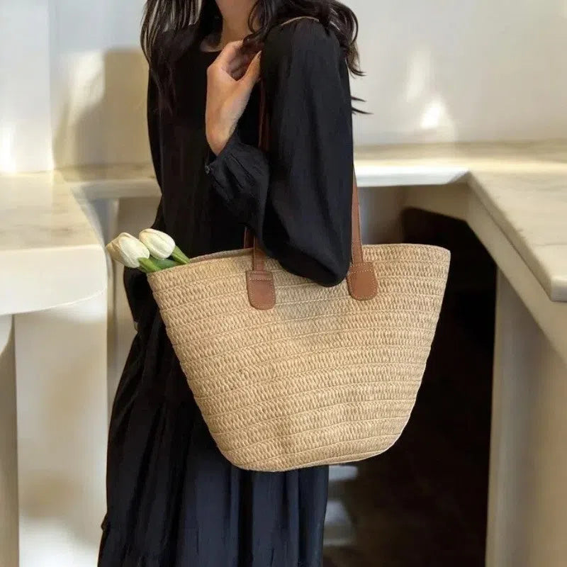 Bolso Shopper de Rafia Elegante