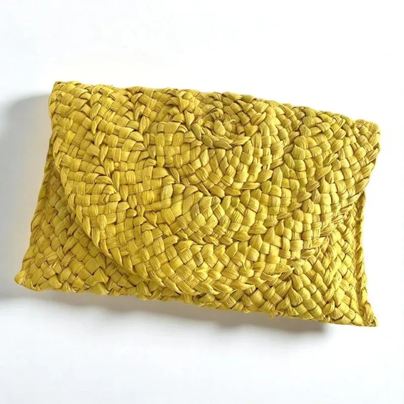 Bolso Tejido de Paja Amarillo