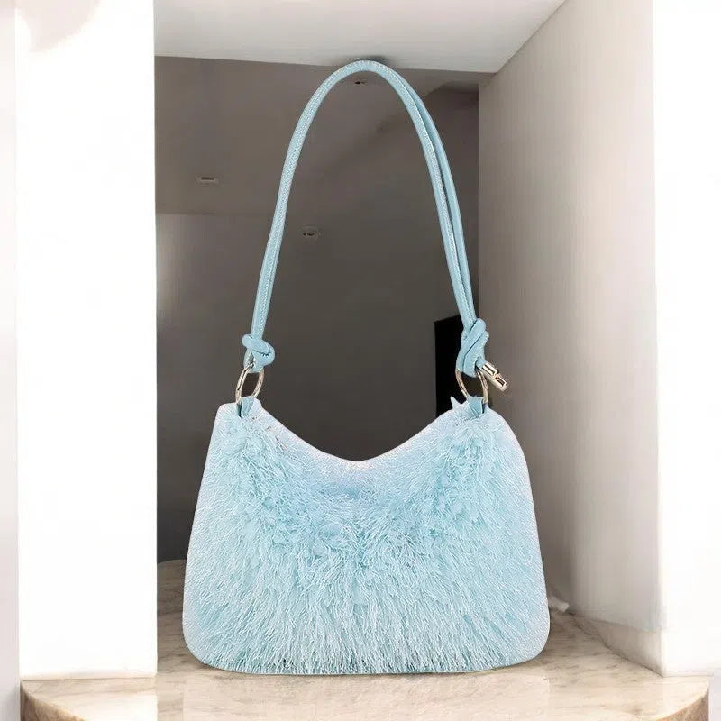Bolso Tote Bag Peluche Suave Colores